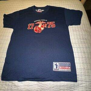 Battlefield Collection Semper Fidelis 1775 USMC Wife Blue T-Shirt Large NWOT